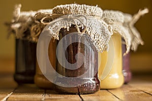 Jam jar whit jams