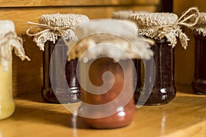 Jam jar whit jams