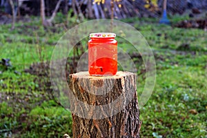 Jam Quince preserves cover jar