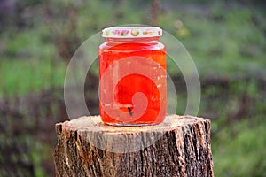 Jam Quince preserves cover jar