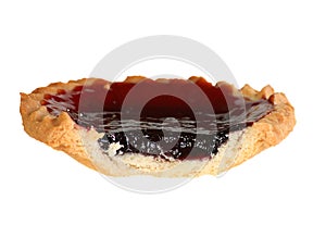 Jam tart on white