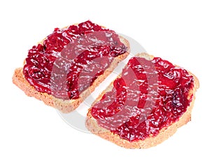 Jam Toasts Isolated on White Background