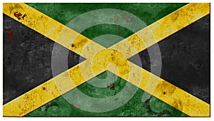 Jamaica Flag Grunge Rusted Vintage Metal Island Flavor Fun