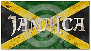 Jamaica Flag Grunge Rusted Vintage Metal Montego Bay