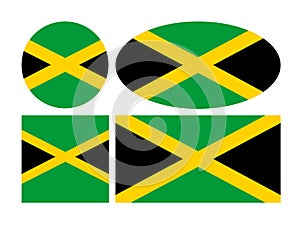 Jamaica flag - island country situated in the Caribbean Sea