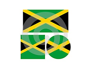 Jamaica flag - island country situated in the Caribbean Sea