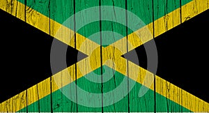 Jamaica Flag Over Wood Planks