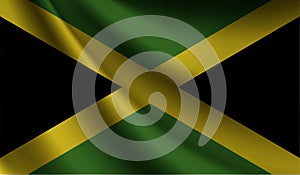 Jamaica flag waving. background for patriotic and national design. illustration