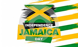 Jamaica Independence Day. Independence of Jamaica. Holidayy of freedom. Celebrated in August 6. Jamaica flag. Vector poster