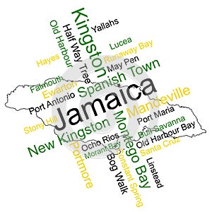 Jamaica Map and Cities photo