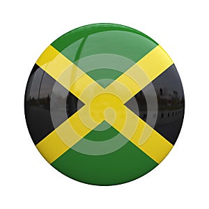 Jamaica national flag badge, nationality pin 3d rendering
