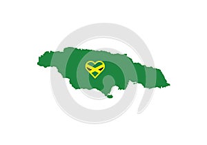 Jamaica outline map country shape state borders national symbol flag