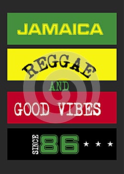 Jamaica reggae and good vibes,t-shirt design fashion vector