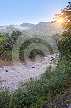 Jamaica. The river after a rain