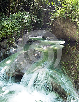 Jamaica. The small river waterfal