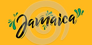 Jamaica typographic design Jamaican flag colors vector illustration