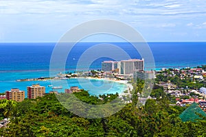 Jamaican Beach A. Caribbean beach on the northern coast of Jamaica, near Dunn`s River Falls and Ocho Rios.