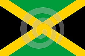 Jamaican national flag, official flag of Jamaica accurate colors photo