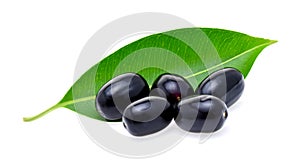 Jambolan plum or Java plum isolated on white background