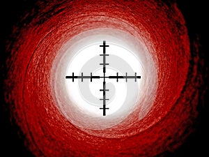 James bond gun barrel with crosshair sights photo