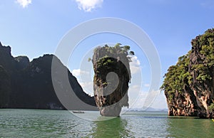 James Bond Island or Khao Tapu, a part of the Phang Nga Bay National Park, featured in the James Bond movie: The Man with