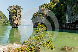 James Bond island near Phuket in Thailand. Famous landmark and famous travel destination