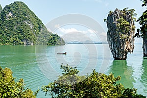 James Bond island near Phuket in Thailand. Famous landmark and famous travel destination