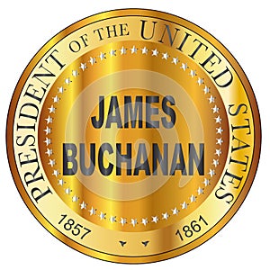 James Buchanan Gold Metal Stamp