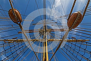 James Craig mast and rigging, three masted barque, sailing ship