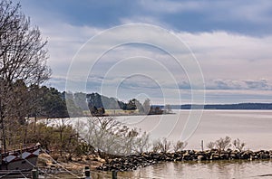 James river in historic Jamestowne, VA, USA