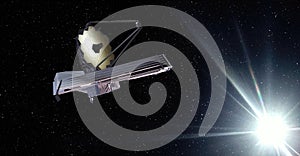 James Webb Space Telescope JWST in deep space photo