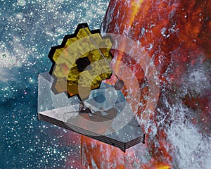 James Webb telescope in outer space