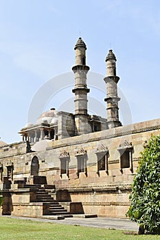 Jami Masjid rear view and South entrance step way to Masjid with intricate carvings in stone, an Islamic monuments was built by
