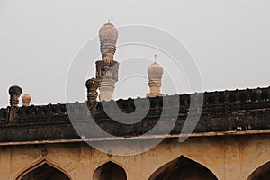 Jamia Masjid minarets at Gandikota, Andhra Pradesh - historic and religious travel - India tourism - archaelogical site