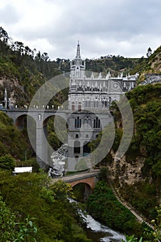 Jammed in the canyon river - las lajas sanctuary