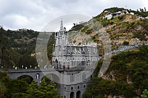 Jammed in the mountain - las lajas sanctuary photo