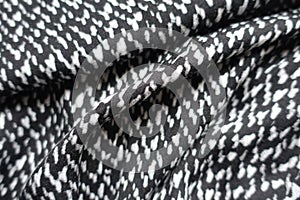 Jammed black and white rayon fabric