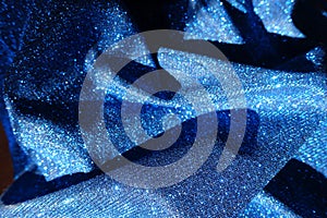 Jammed shiny electric blue lurex fabric