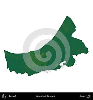 Jammerbugt Kommune, Denmark, isolated on white. Physical