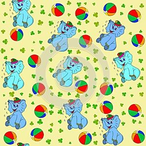 Jammies seamless pattern whith jumbo and ball