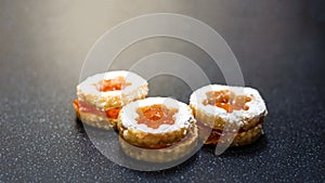 Jammy dodger, occhi di bue, cookies with jam and powdered sugar