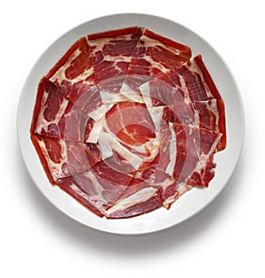 Jamon iberico, spanish dry cured ham