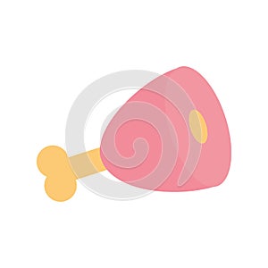 jamon leg on a white background