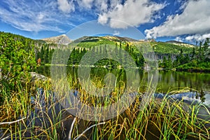 Jamske pleso mountain lake at Vysoke Tatry