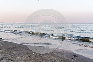 ,  - Jan 01, 1970: Beautiful shot of Black Sea waves crashing into the shore