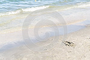 ,  - Jan 01, 1970: Closeup shot of Black Sea waves splashing on the shore