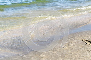 ,  - Jan 01, 1970: Closeup shot of Black Sea waves splashing on the shore