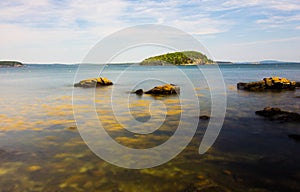 ,  - Jan 01, 1970: Landscape of small islands in Frenchman Bay at Bar Harbor, Maine, USA