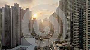 Jan 1 2024 a Panorama cityscape of Hong Kong city, tko