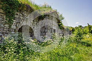 Jan de Witte ancient ruined powder magazines in Kamianets-Podilskyi, Ukraine